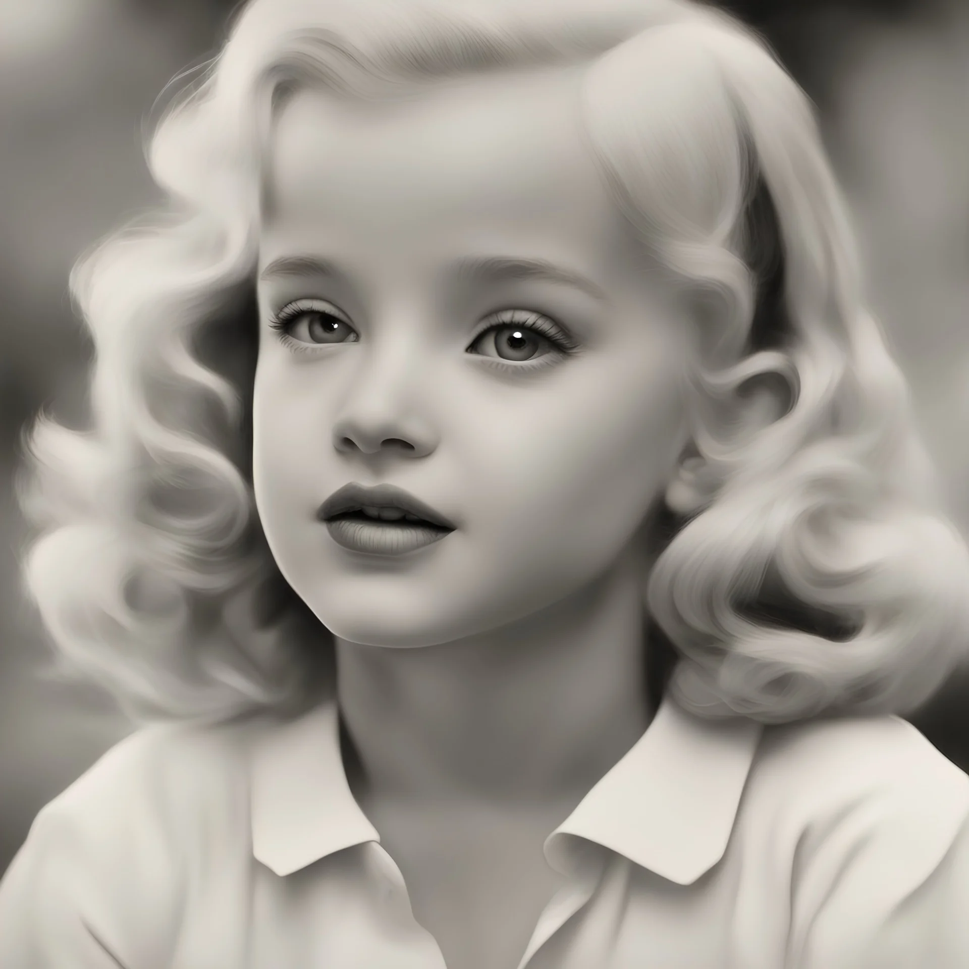 marilyn monroe as a child, in the style of Margaret Keane