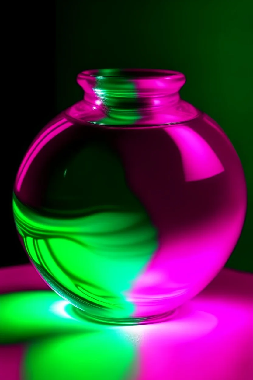 Pink and teal fractionated light; shimmering; translucent; iridescent; luminescent; magnificent; mysterious