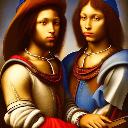 wealthy African American young brothers by Leonardo da Vinci