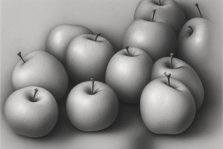 an apple, graphite drawing