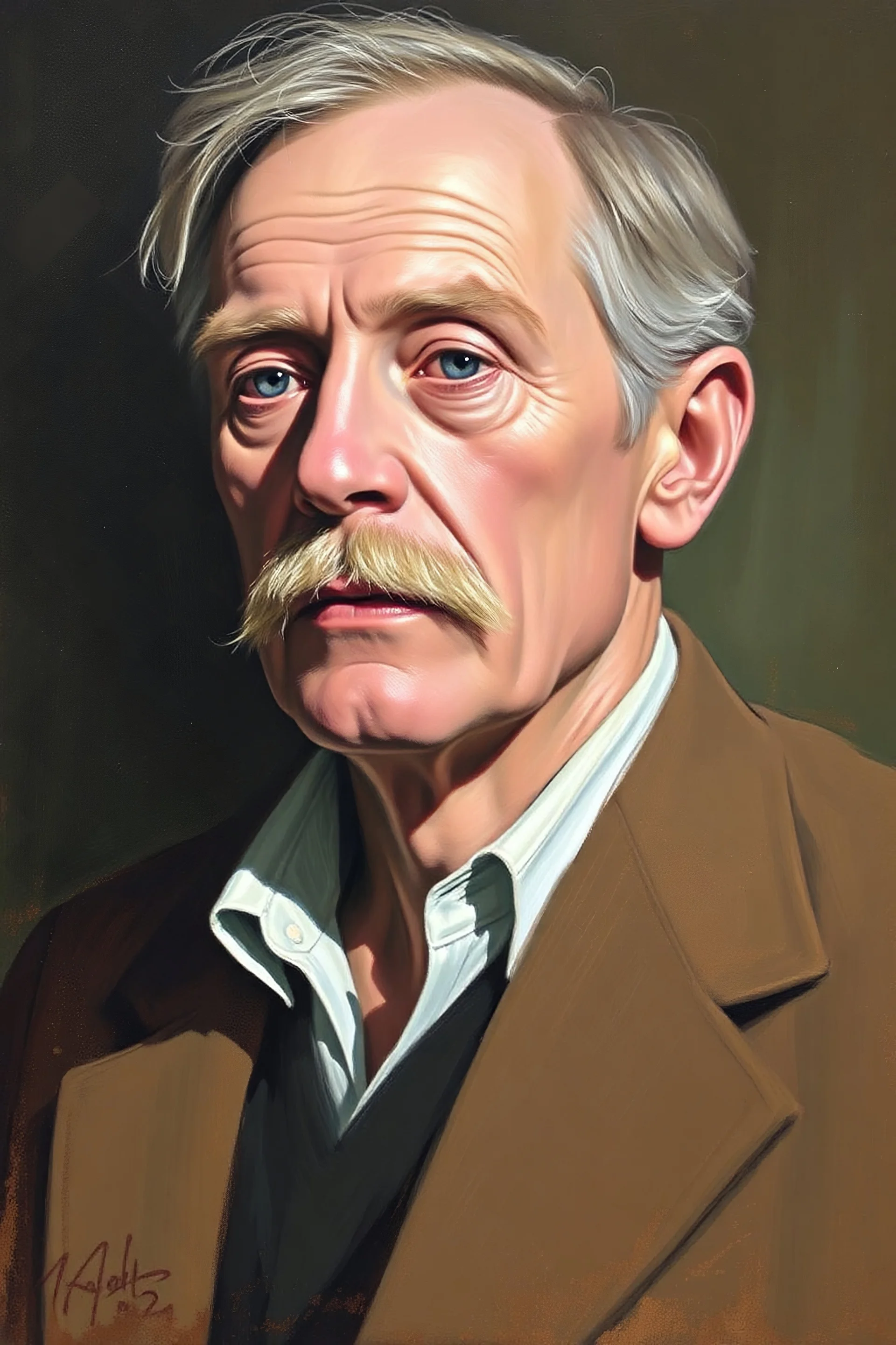 Harry Hoosier facial portrait, oil on canvas by Flan Ders