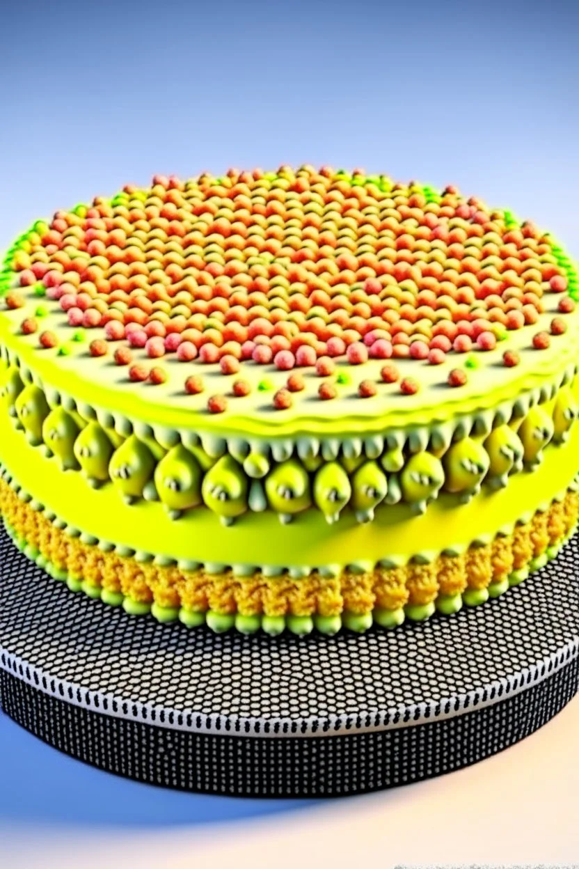 Sponge cake, tuna flavored with mayo icing. Photorealistic.