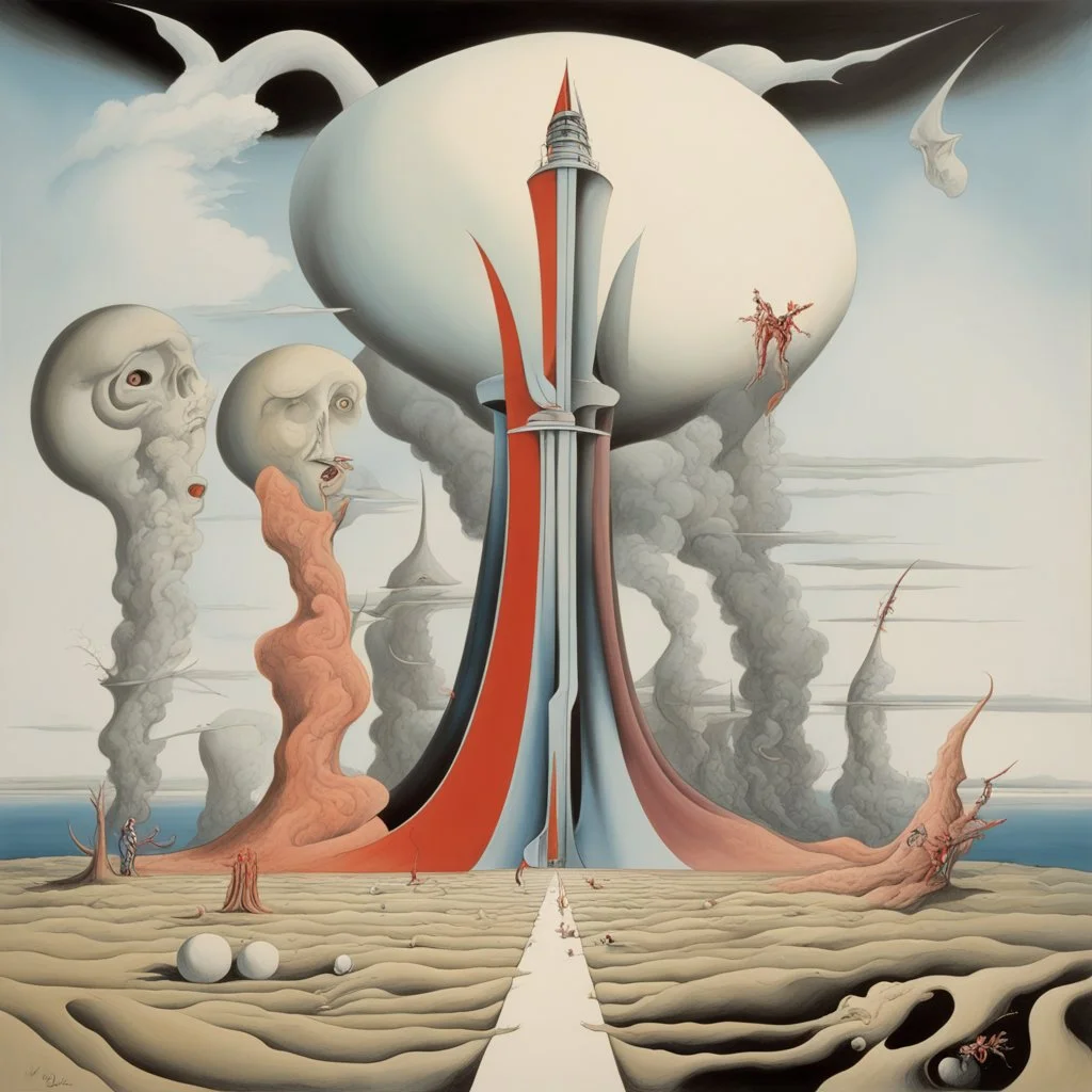 When you're confused you'll be dazzled by doomsday, asymmetry, neo surrealism, by Gerald Scarfe, liquid matte oil paint