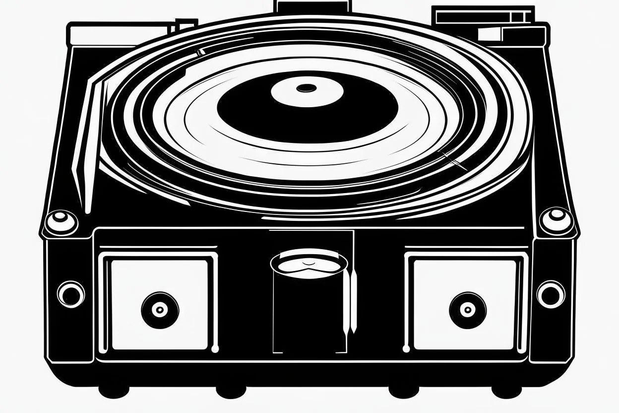 technics.1210,turntable clipart style simple stencil