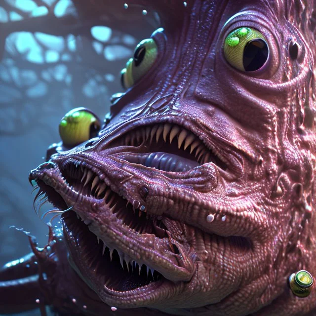 fluid ink angler fish creature, unreal engine 5, 8k resolution, photorealistic, ultra detailed