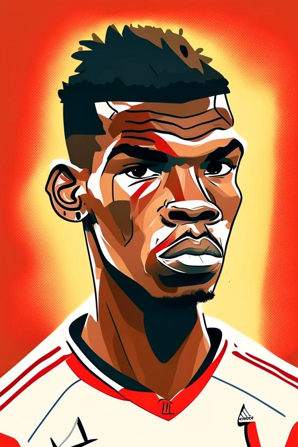 Paul Pogba French soccer player cartoon 2d