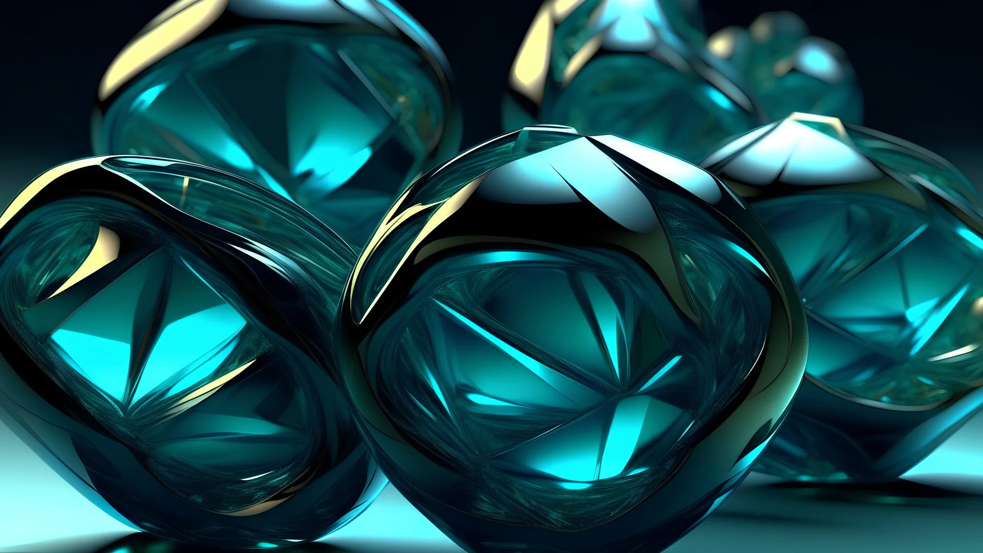 abstract 3D rendered geometric glass fractals