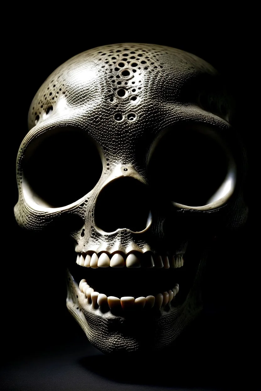 a skull where the eyes holes are repeated upward