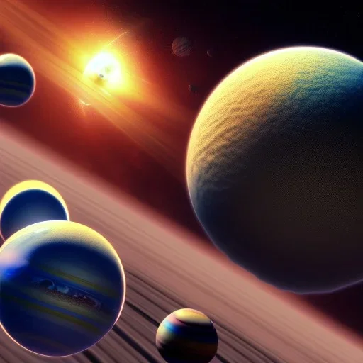 planets, highly detailed, 3d render