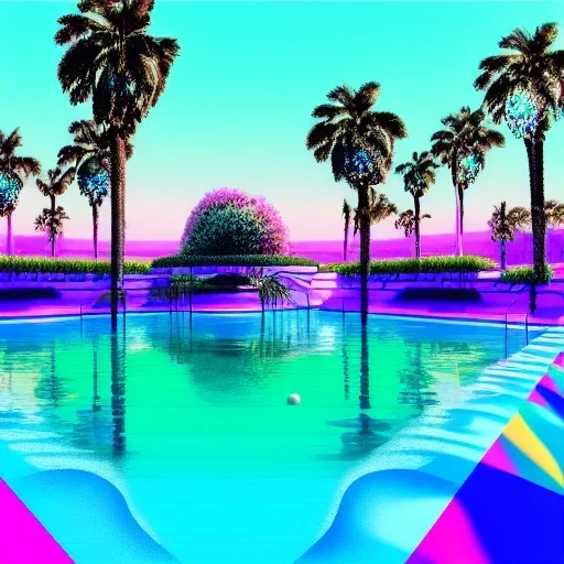 Vaporwave pool aesthetic