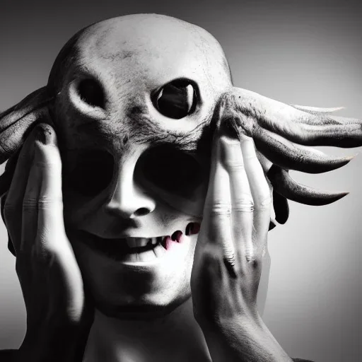 Demon holding two heads