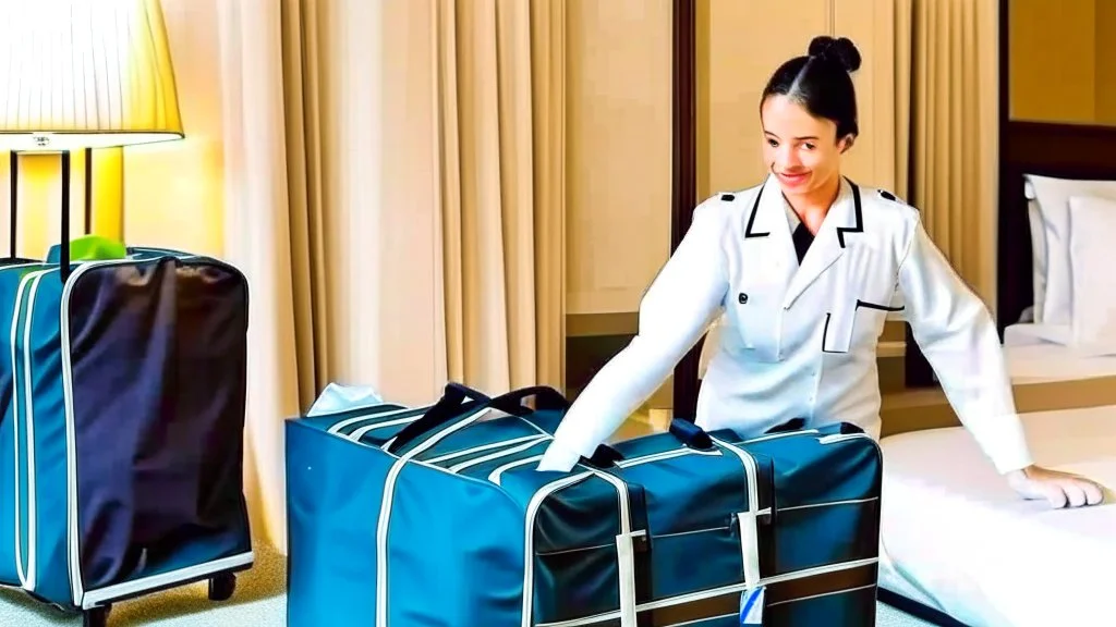 suspicious hotel housekeeping stealing someone's baggage