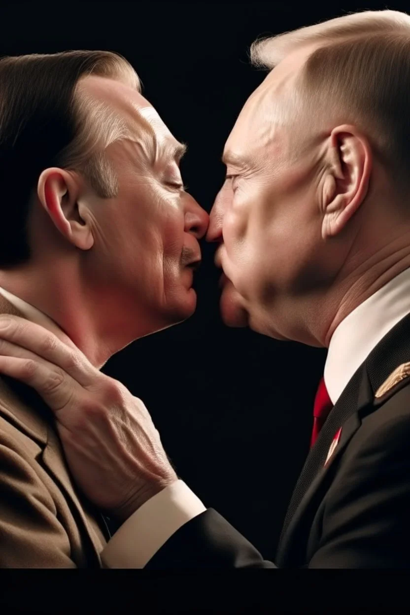 4K full details, photo, Vladimir Putin kissing Hitler, the Russian president is in the middle of a fight.