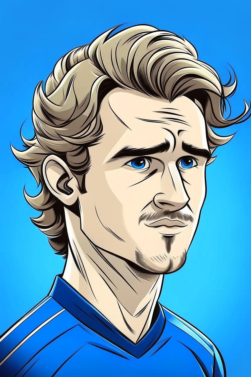 Antoine Griezmann French football player ,cartoon 2d