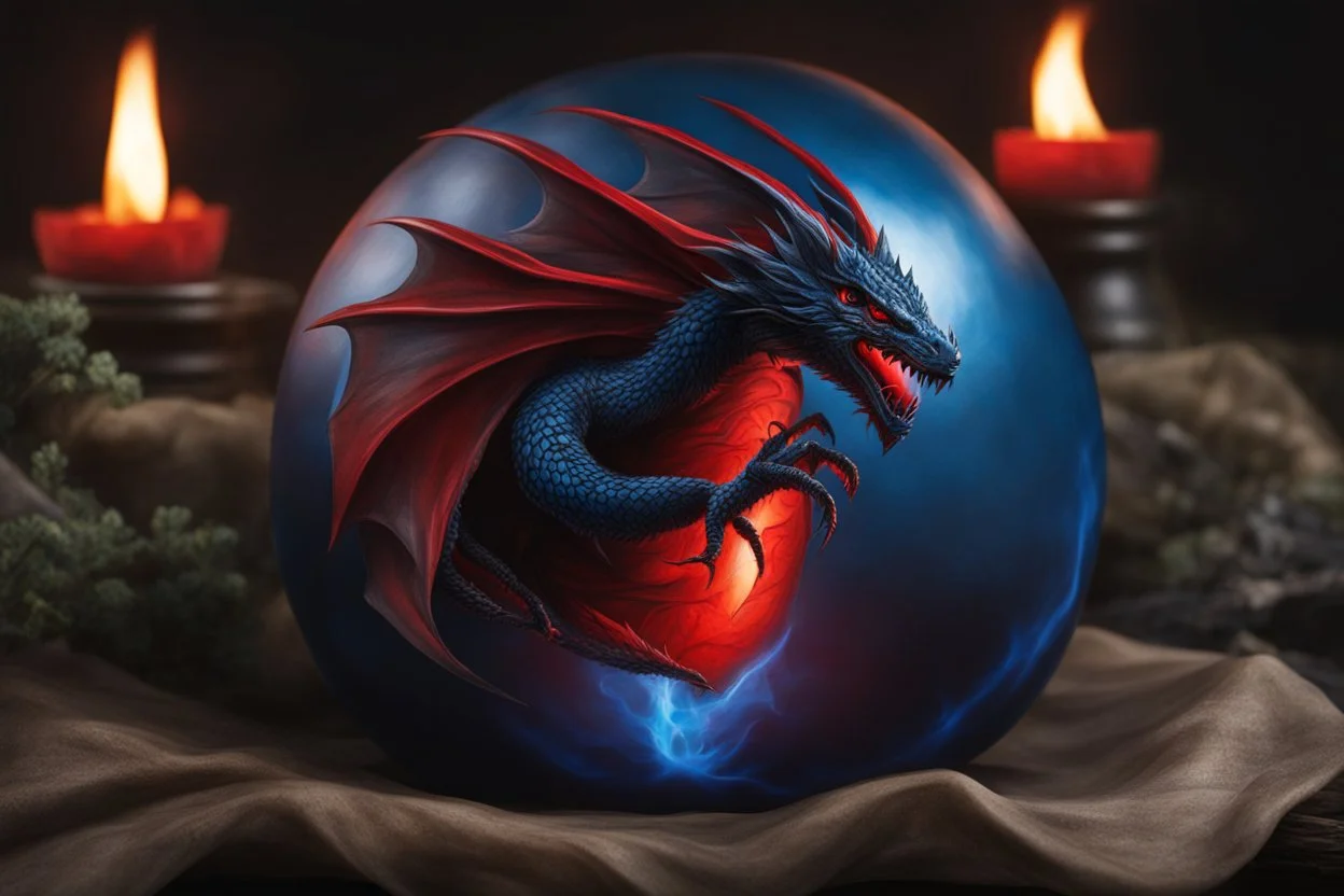 a blue dragonegg full of red lightning. dark horror setting. painted by Anne Stokes