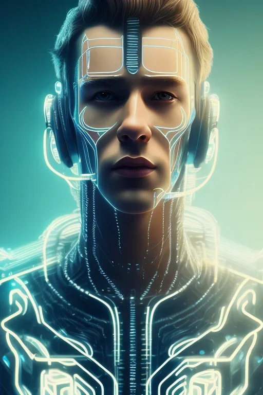 cyberpunk, head, men, portrai, tron