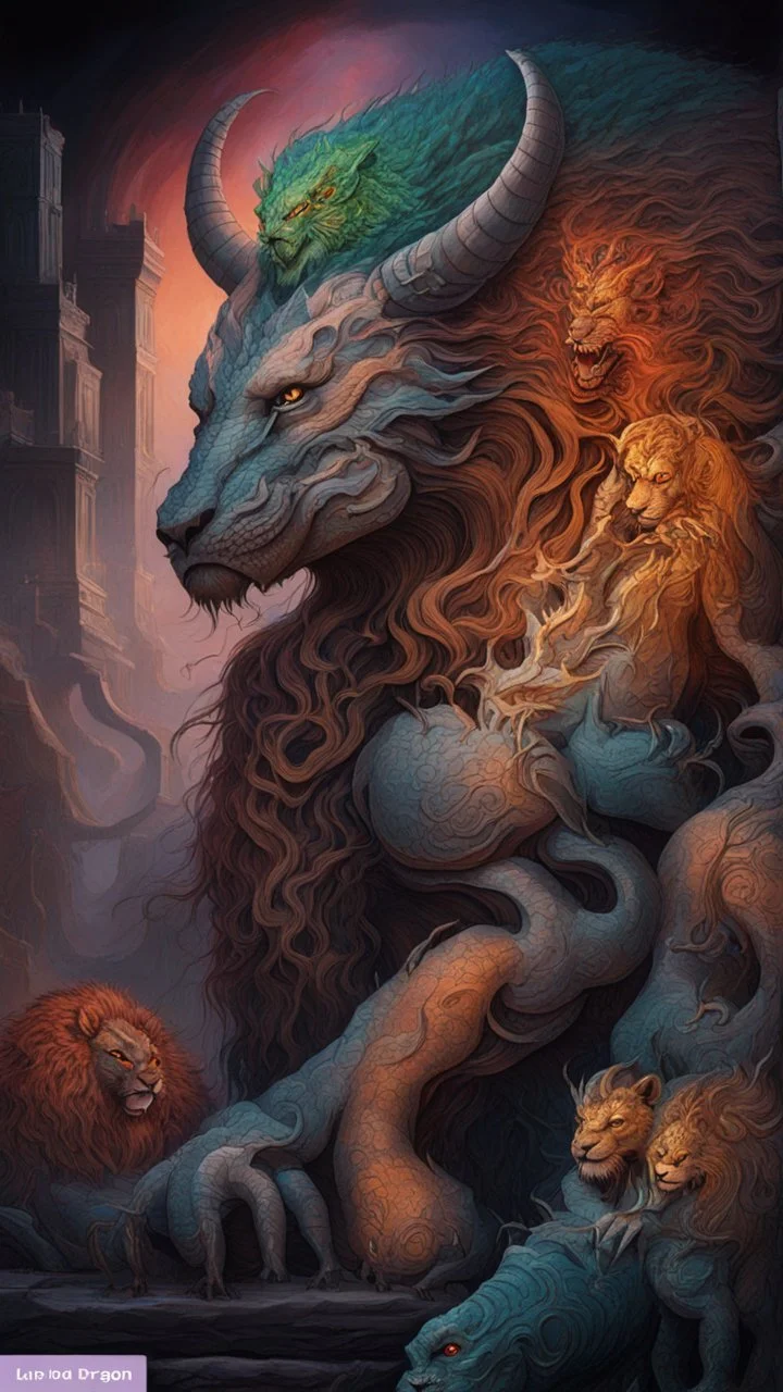 Lion + dragon + Trees