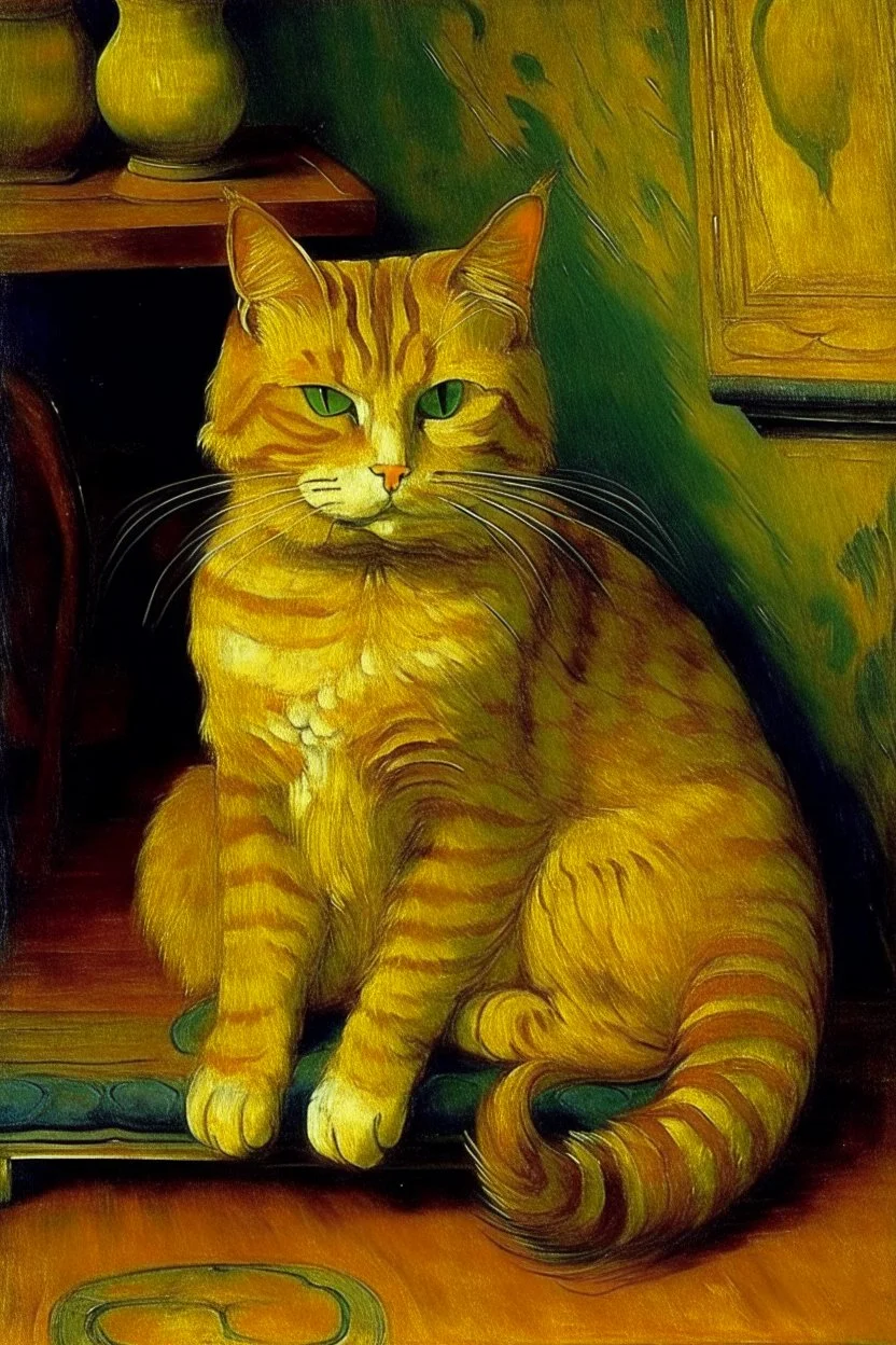 Portrait of a cat by Van Gogh