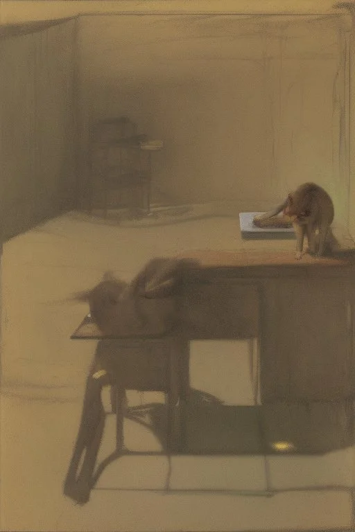 a chimera in a liminal room depicted by balthus