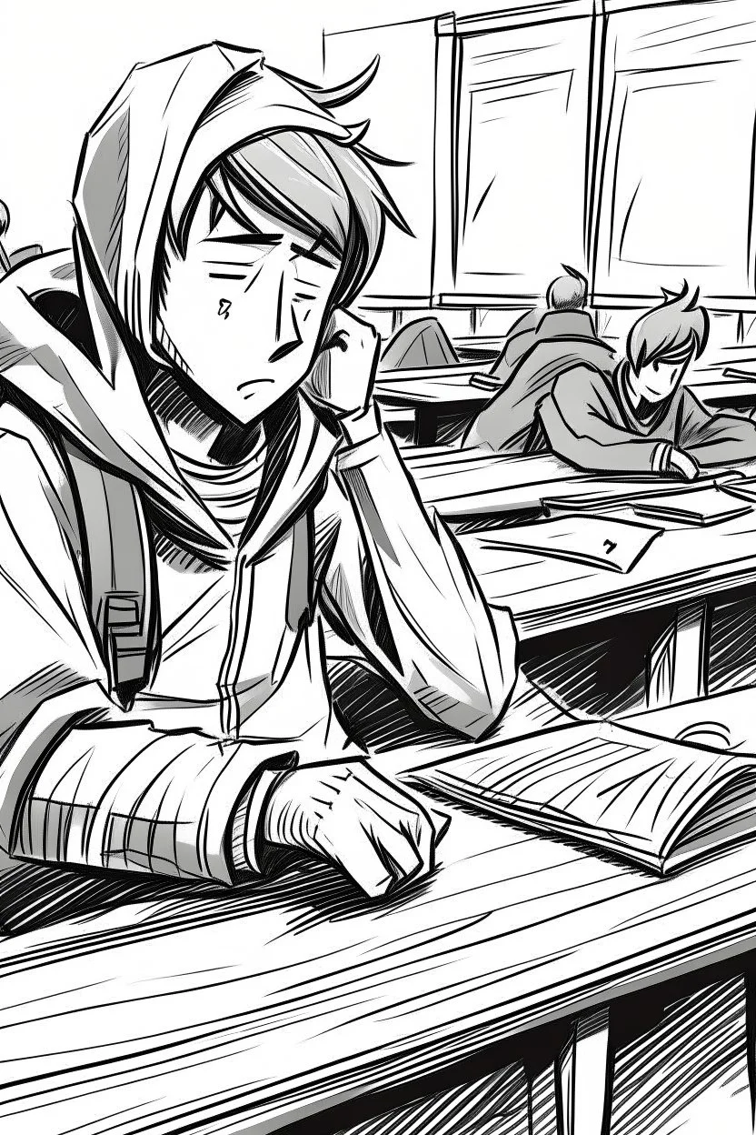 someone bored in school
