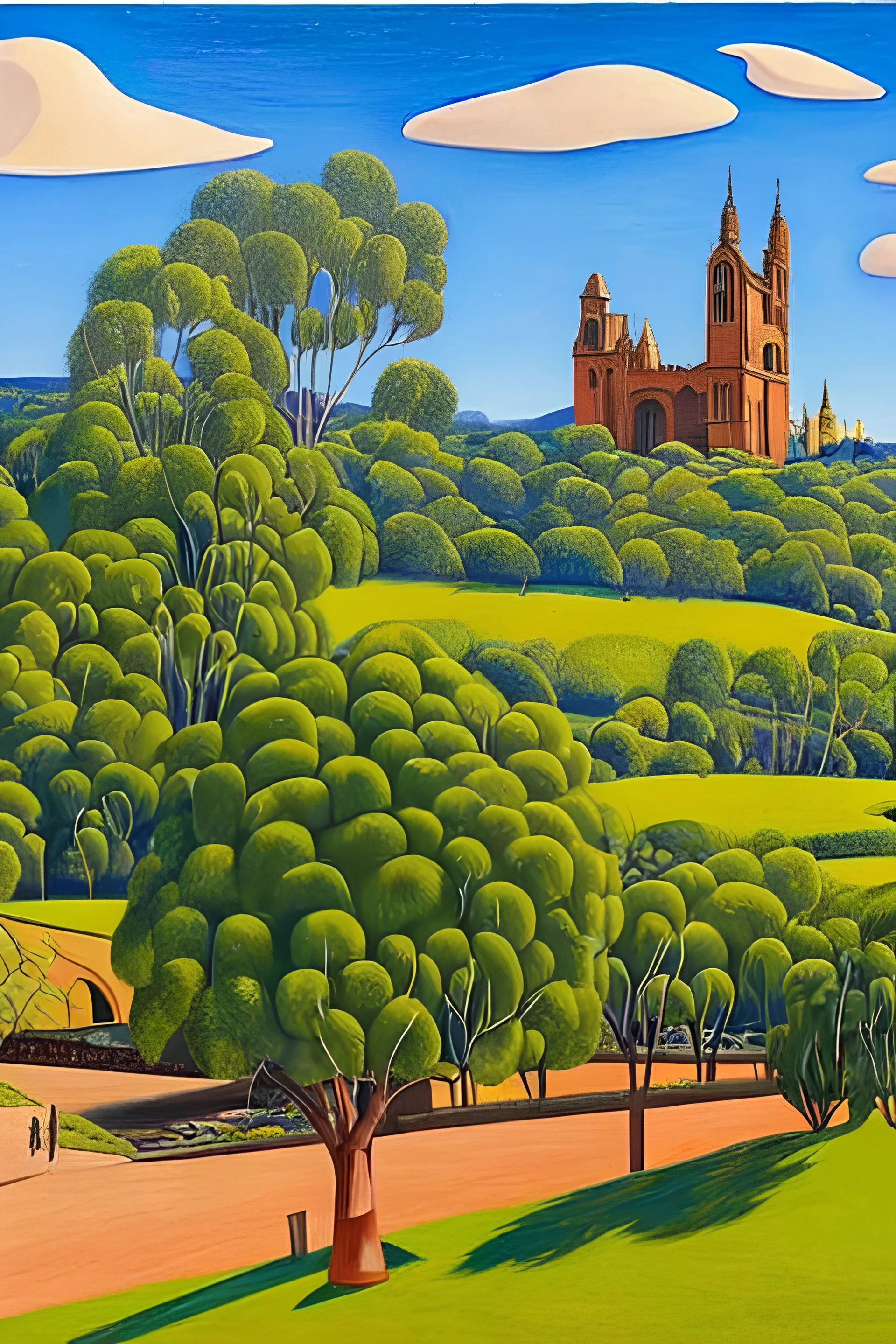 shrek, landscape, australia, joan ross, howard arkley, colonial, Heidelberg school, cave painting, james gleeson, NGV, fine art, collection, renaissance, catholic, church, god, detailed, oil painting