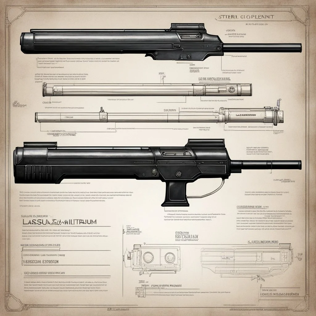 ConceptSheet blueprint [by Lois Gibson] the lasgun, the steadfast weapon of the Astra Militarum, a beacon of hope in the war-torn galaxy. This humble yet reliable firearm stands as a symbol of the Imperium's unwavering defense against the encroaching forces of chaos. Crafted for efficiency and mass production, the lasgun emits searing beams of coherent light, capable of piercing through enemy armor with precision. Its utilitarian design and ease of use make it a staple weapon for the courageous