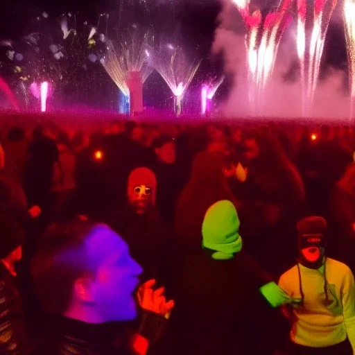 Creepy photo of new years eve rave