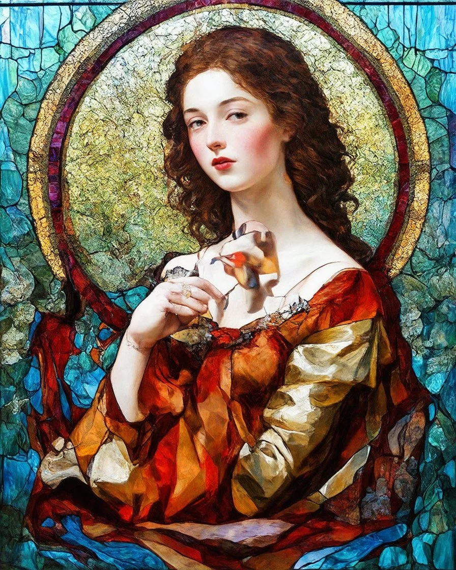 woman. stained glass