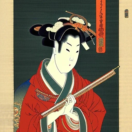 Ukiyo-e painting of a samuri