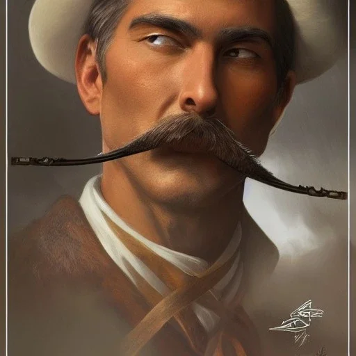 portrait,"Insanely detailed photograph of a male western mustachioed crossbowman", charo detailed, sequenced Sombrero, detailed D20 flair, digital painting, artstation, concept art, smooth, sharp focus, illustration, art by artgerm and greg rutkowski and alphonse mucha, 8 k,fantasy, unreal engine