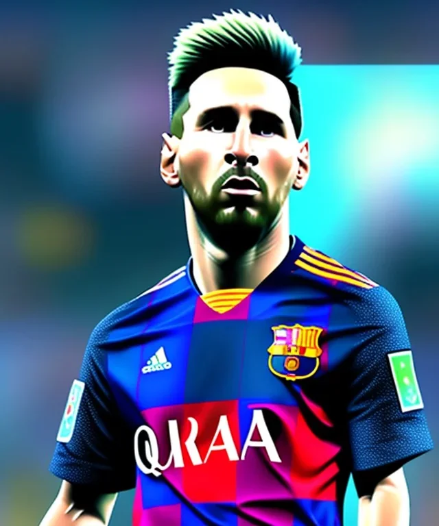 A portrait of lionel Messi with world cup, atmospheric, realistic, unreal engine, cinematic lighting, octane render.