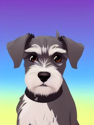 cute miniature schnauzer portrait phone background