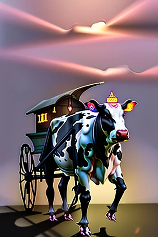 dnd carriage led by cow