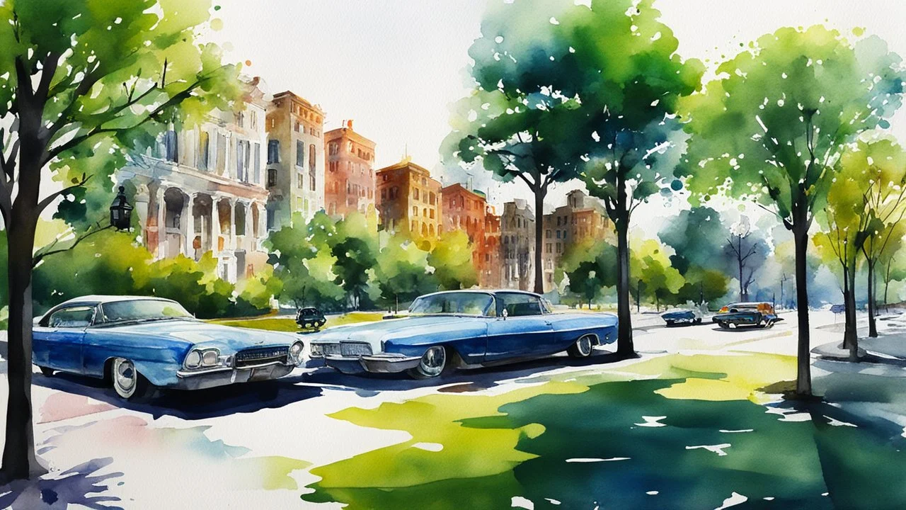 city, park, watercolor, gouache, blots, high detail. 3d, 64k, high resolution, computer graphics, hyperrealism, f/16, 1/300 sec. digital painting, pop art,