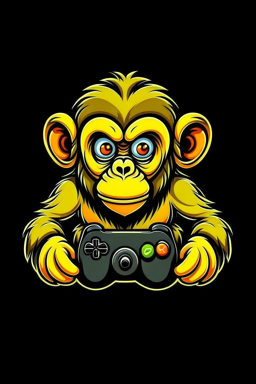 make a YouTube channel logo of a monkey with a Xbox controller