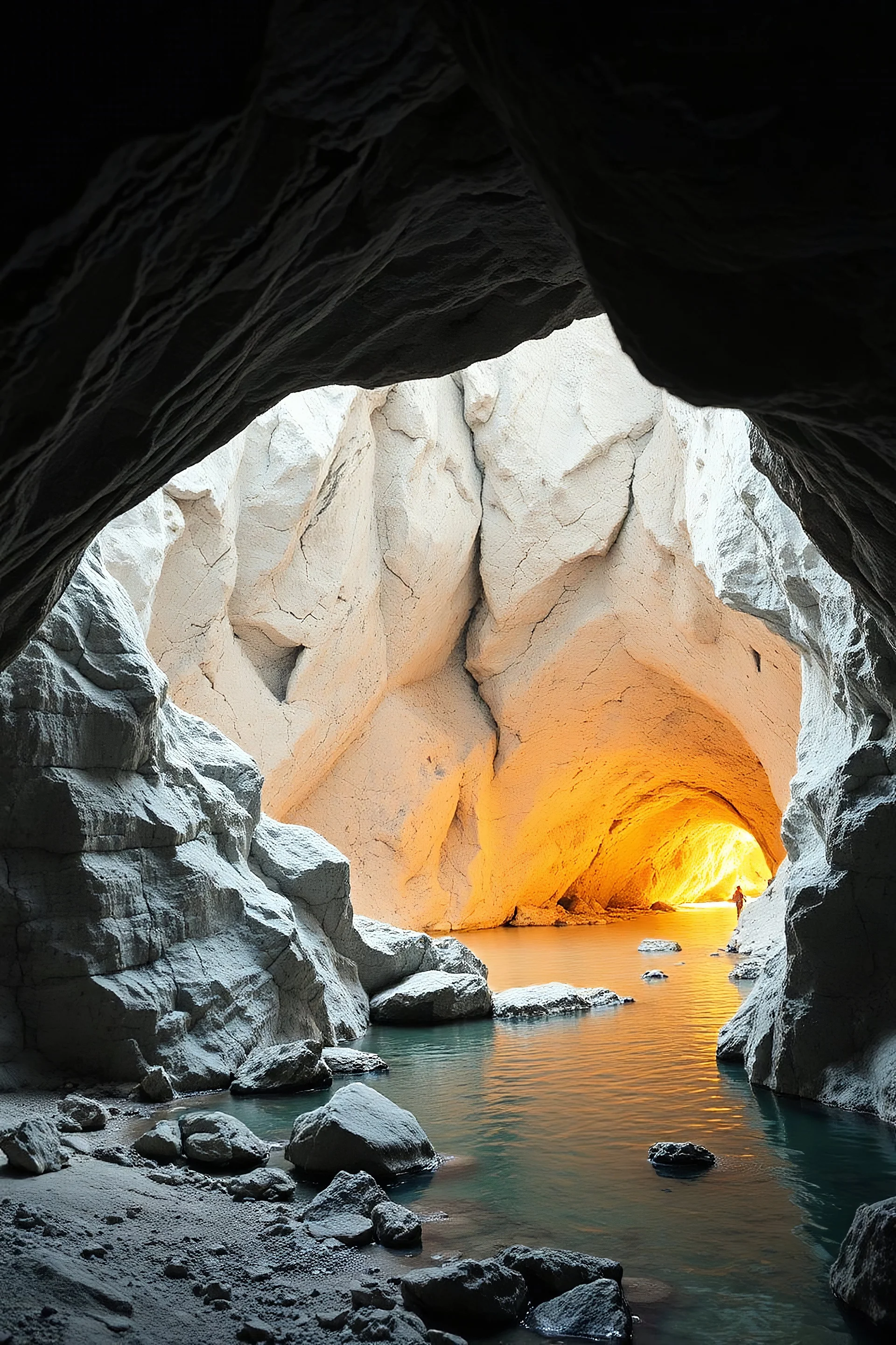 white great west dragonin the cave