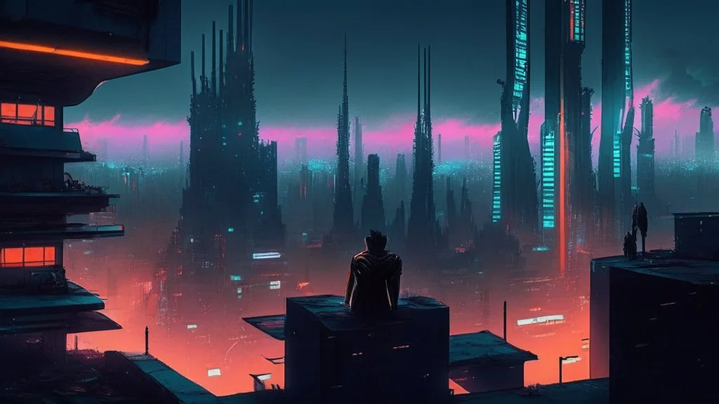 Cyberpunk City skyline