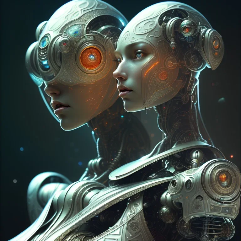 symmetry!! portrait of robot, sci - fi, intricate, highly detailed, dynamic lighting, digital art, digital painting, artstation, wlop, sharp focus, illustration, art by artgerm and greg rutkowski and alphonse mucha, 8 k