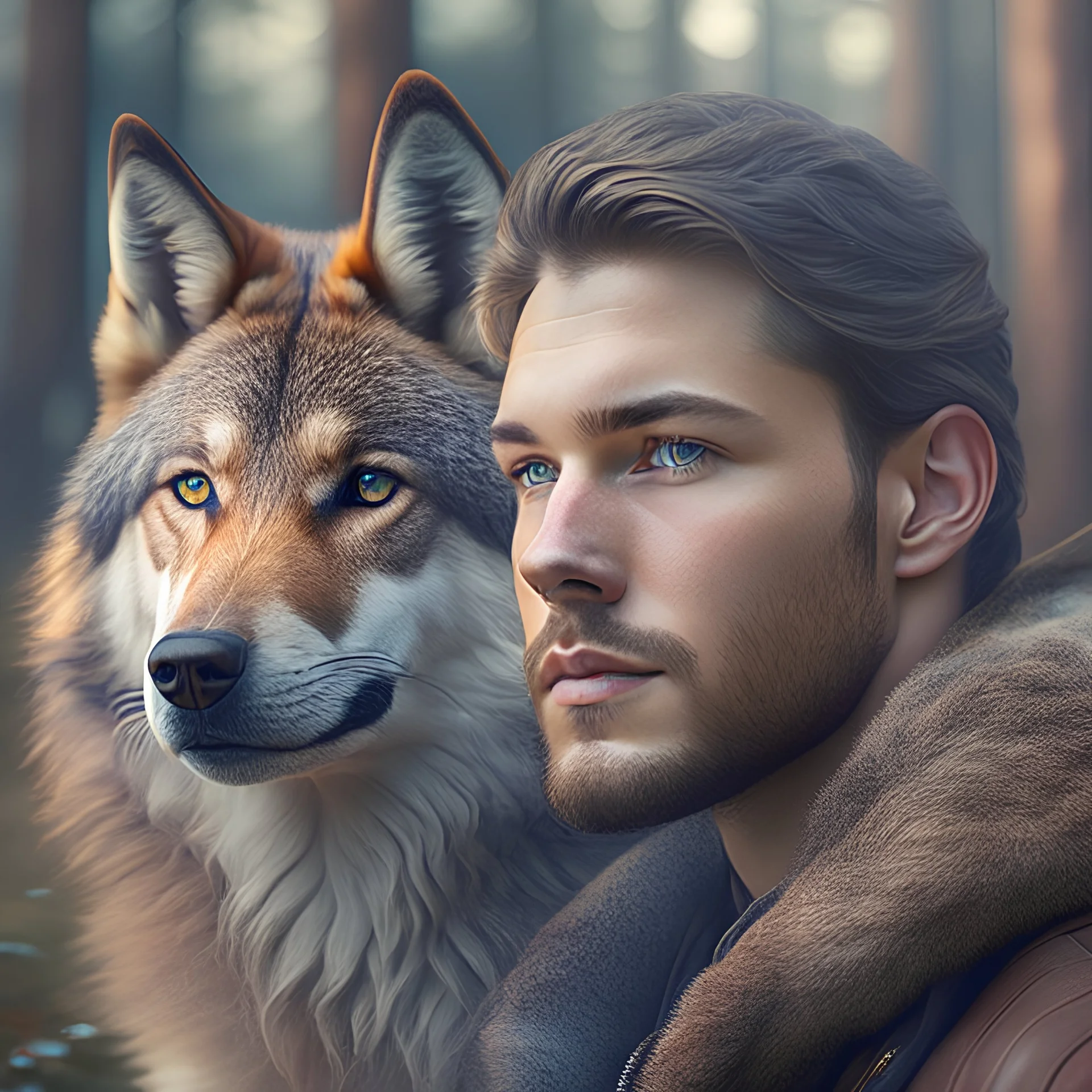 photoreal timberwulf but as a person