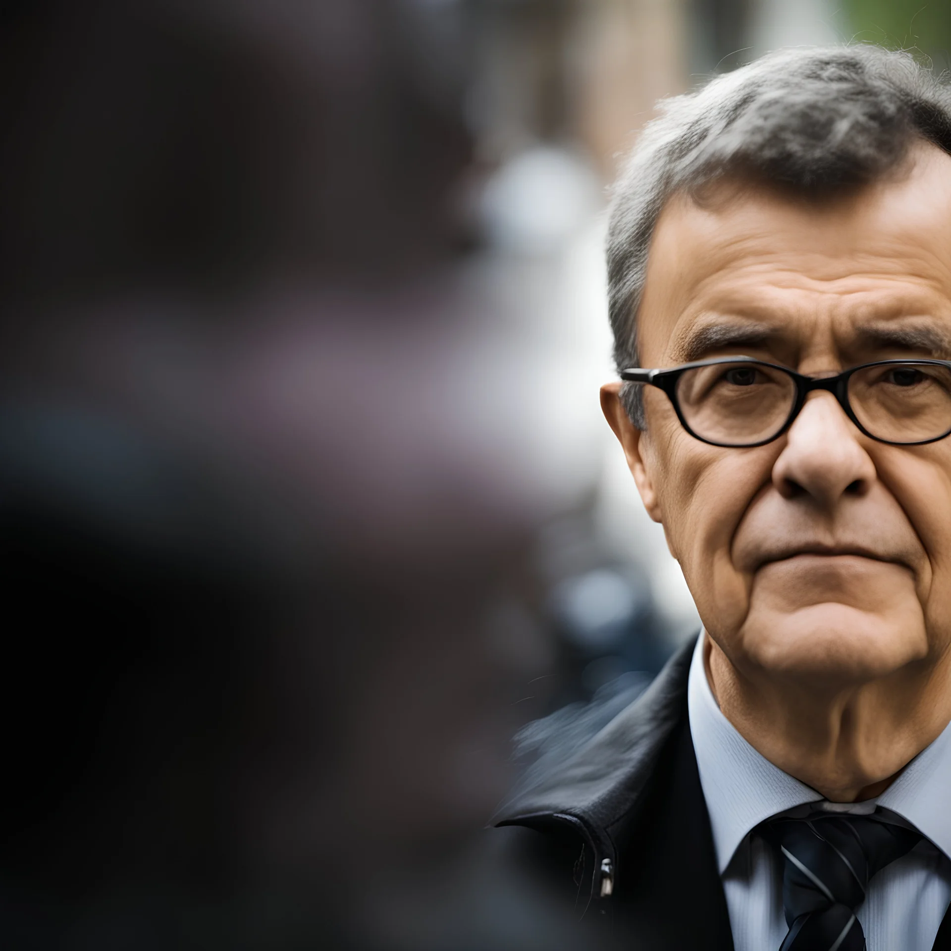 Gérald Darmanin caricaturé, tenant un flyer sur le harcélement de rue