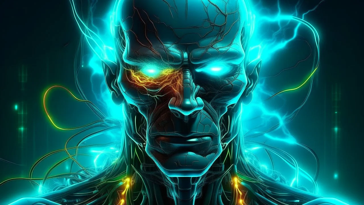 Create digital arts of Electric man