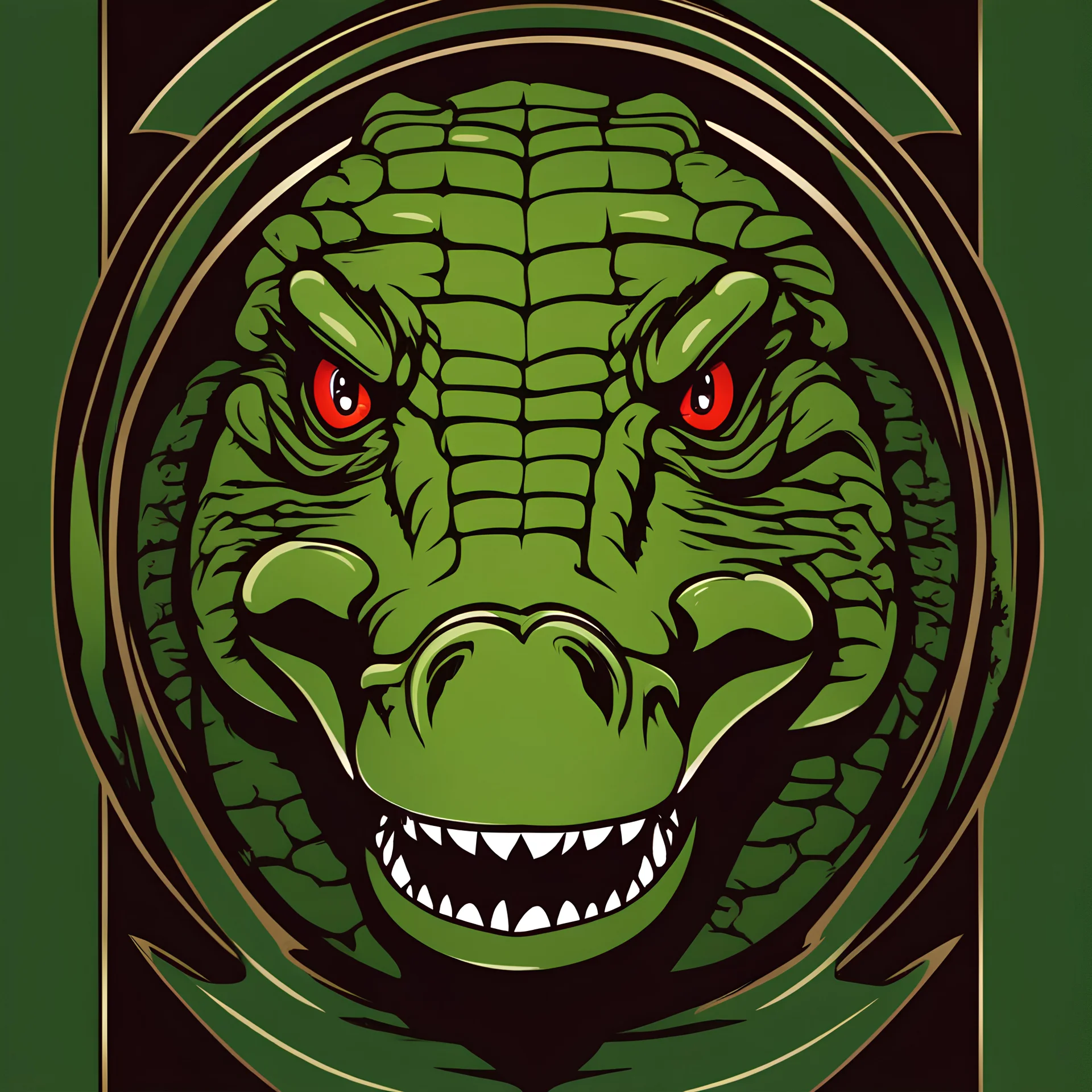 vector logo of green crocodile