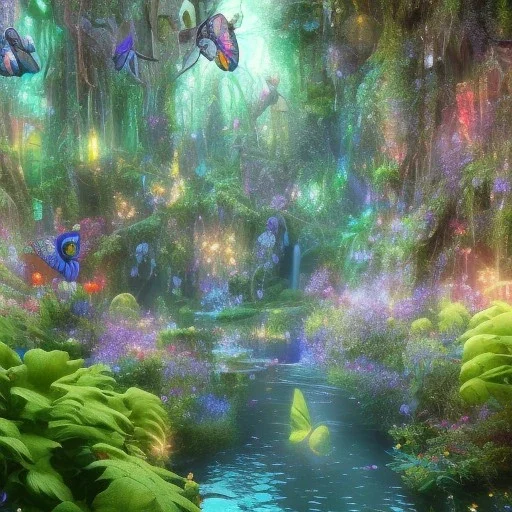 magical blu castel, bioluminsescent plants, 8k resolution, dynamic lighting, ultra hyperdetailed, waterfalls, ultra colourful flovers and butterflys,, very small details, realistic.