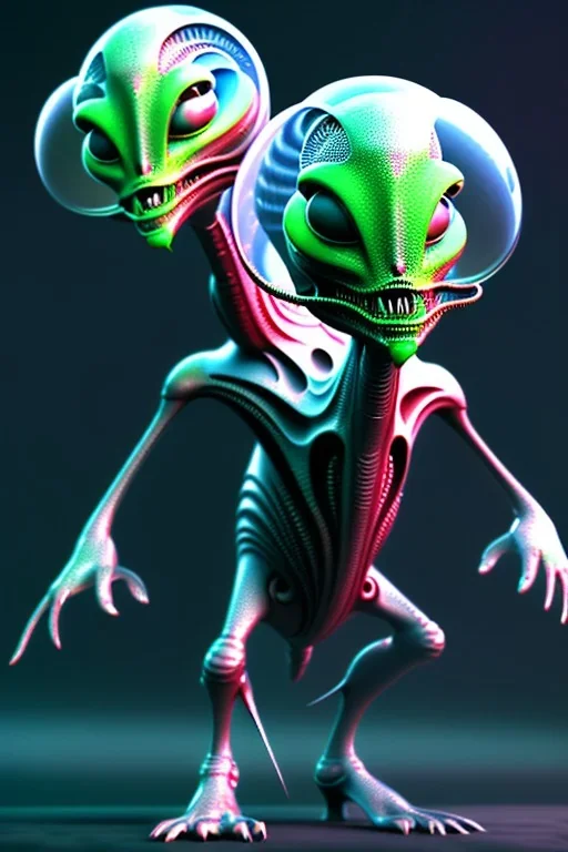 full length aliens clean art NFT, blender 3d