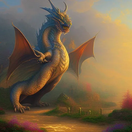 giant dragon by Thomas Kinkade