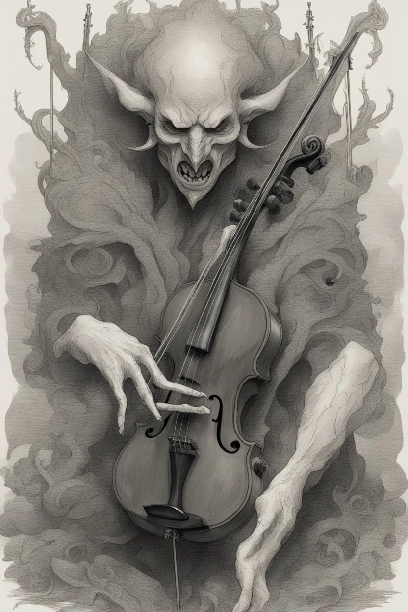The violin demon, fantasy