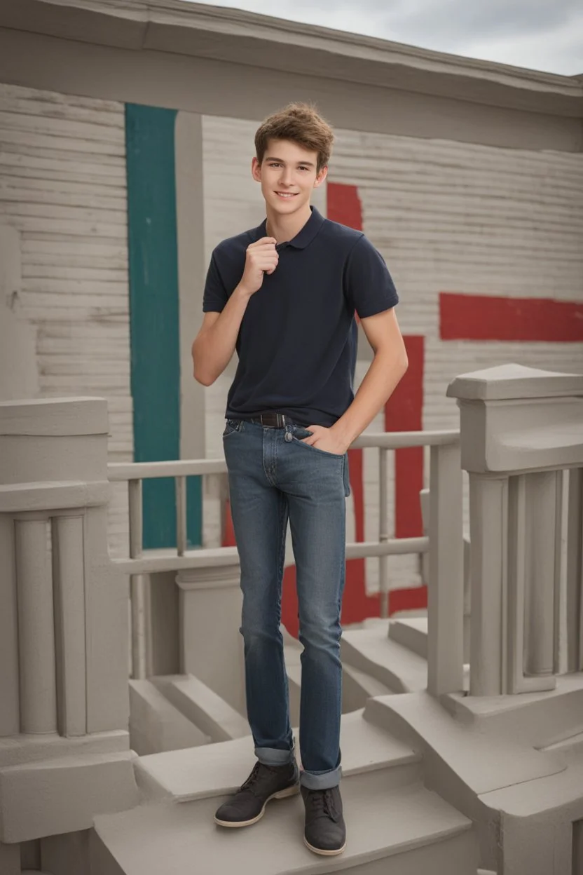 A portrait of a young pretty male politican in his teens