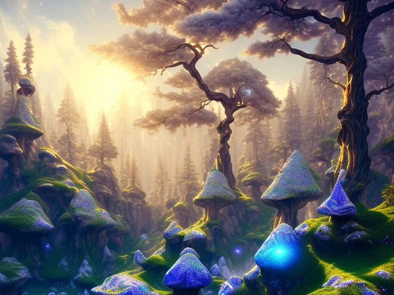 white crystal cosmic and galactic ambiance hill sky rocks sunny trees pools surreal, full of details, smooth, bright sunshine，soft light atmosphere, light effect，vaporwave colorful, concept art, smooth, extremely sharp detail, finely tuned detail, ultra high definition, 8 k, unreal engine 5, ultra sharp focus