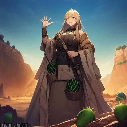 anime real life like cactus in the desert in arizona, grand canyon,anime, large hands wrapped around cactus