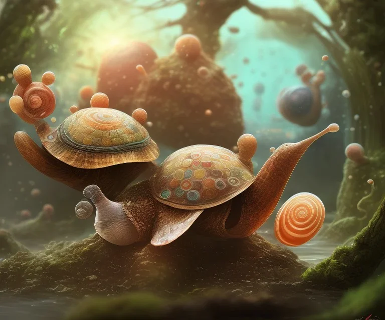 pond snail, highly detailed, digital art, sharp focus, trending on art station, illustration